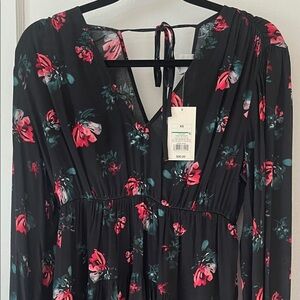 A New Day Black Floral Mini Dress